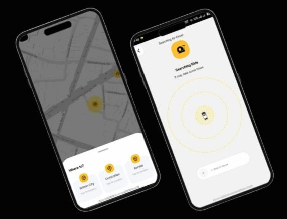 Customer mobile app screen showing dashboard and user interface layout