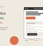 Digifinity Journal cover, "Websites that turn visitors into clients" with a lead gen form mockup.