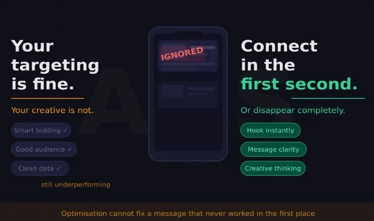 Ad creative ignored despite good
