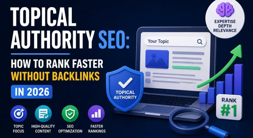 Topical authority SEO how to rank faster without backlinks in 2026