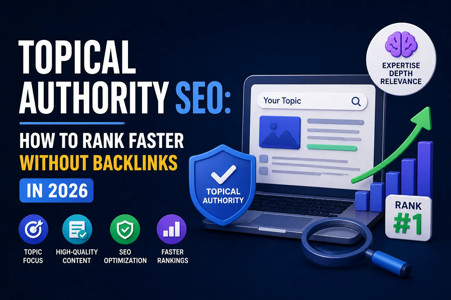 Topical authority SEO how to rank faster without backlinks in 2026
