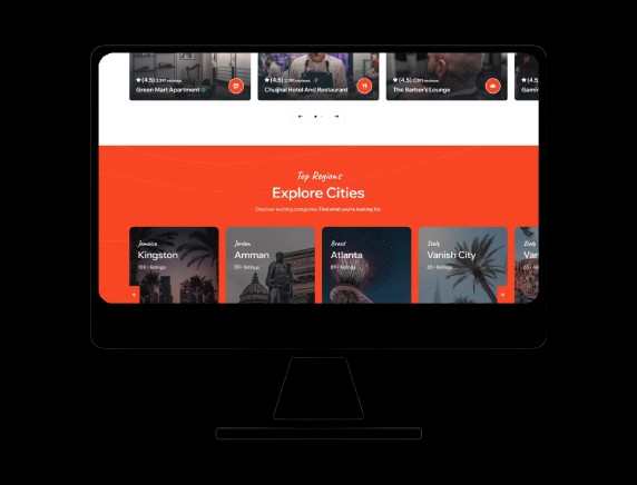 Demo listing UI showing product card preview with image and details