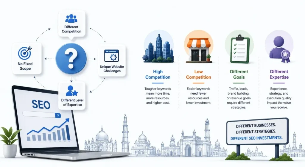 Why SEO quotes vary in Ahmedabad different competition goals and expertise?