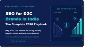 SEO for D2C brands in India Complete 2026 playbook cover image