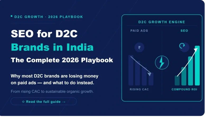 SEO for D2C brands in India Complete 2026 playbook cover image