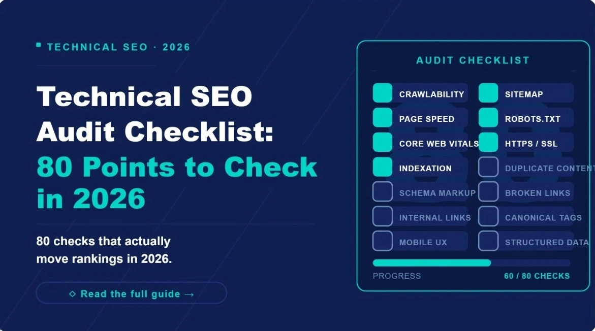 Technical SEO audit checklist 80 points to check in 2026 Digifinity