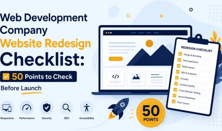 50-point pre-launch website redesign checklist covering SEO, security, and performance