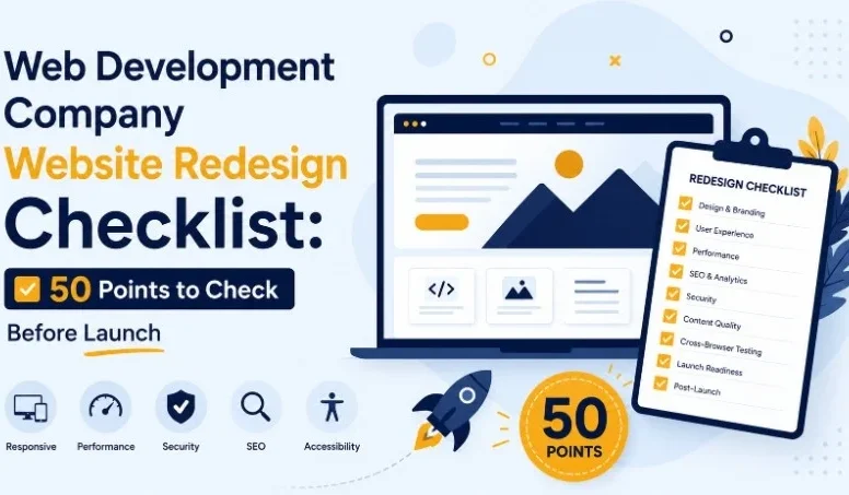 50-point pre-launch website redesign checklist covering SEO, security, and performance