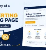 Anatomy of a high-converting landing page with 12 real examples infographic