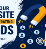 Magnet pulling visitor icons toward target, illustrating fixing website lead generation in 30 days