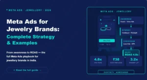 Meta Ads strategy guide for jewellery brands showing funnel and ROAS results