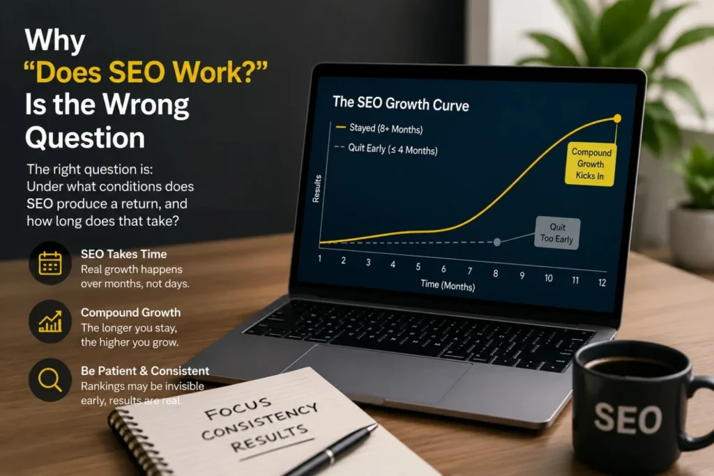 SEO growth curve: why staying 8+ months beats quitting SEO early
