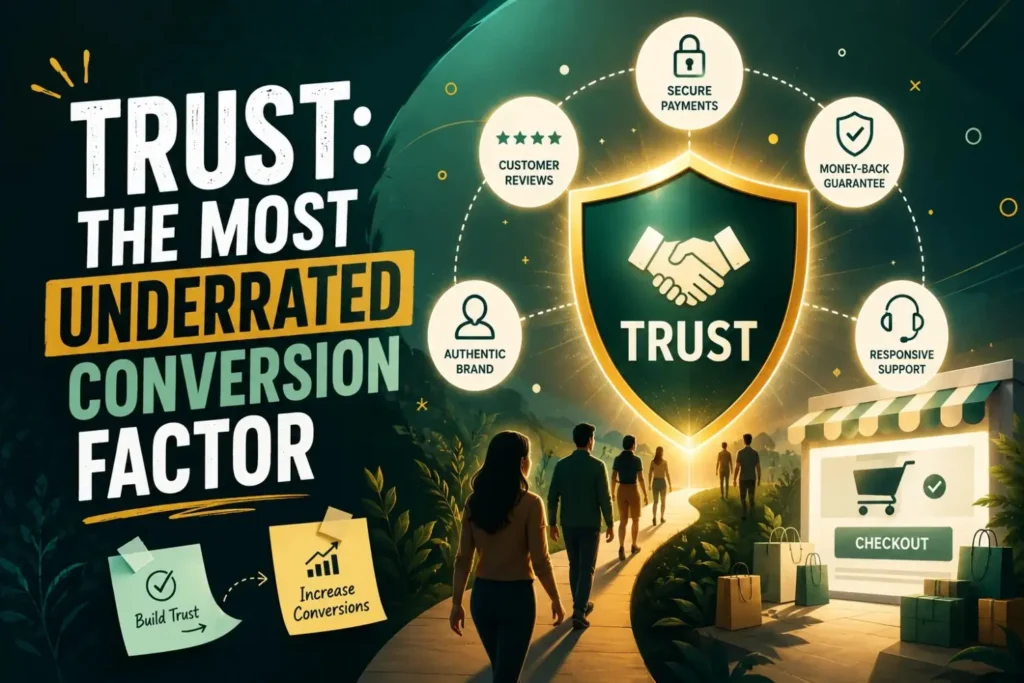 Infographic on trust as the most underrated factor in ecommerce conversions