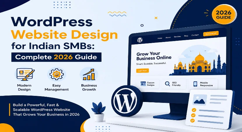 2026 guide banner: WordPress website design for Indian small businesses