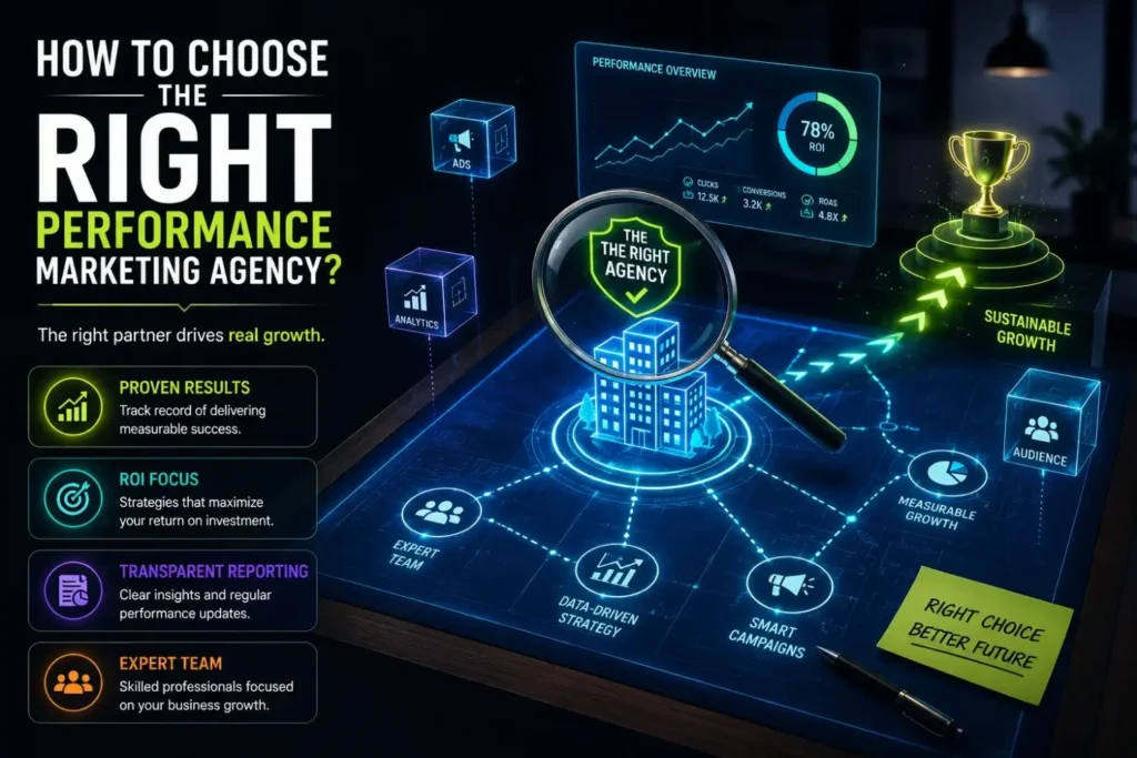 Infographic on key traits of a top performance marketing agency