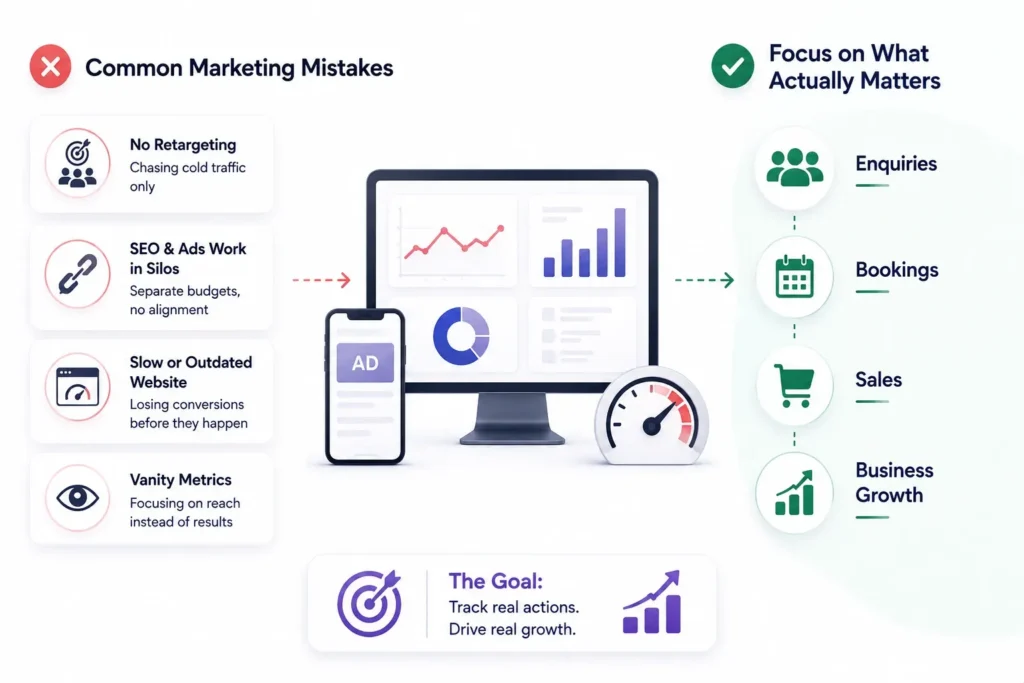 Marketing funnel tracking bookings and revenue over vanity metrics