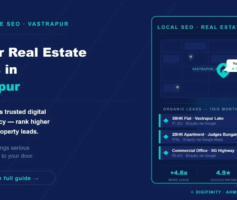 SEO for real estate agents in Vastrapur by Digifinity, Ahmedabad digital marketing agency