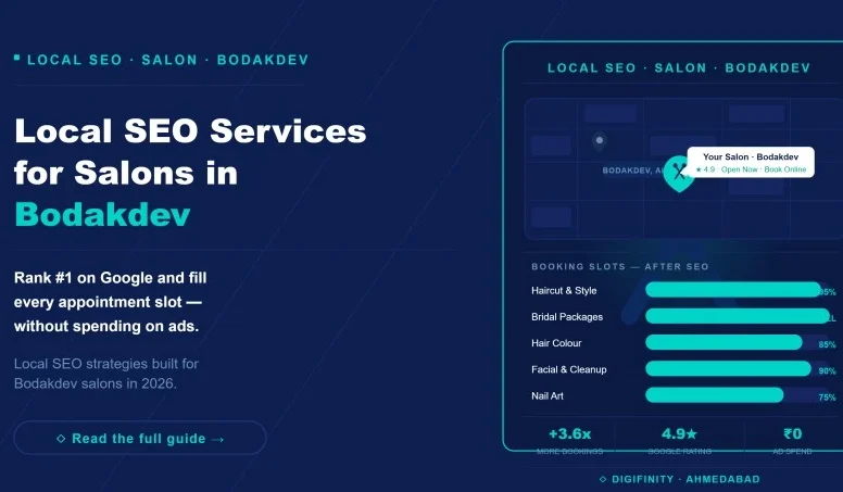Local SEO services for salons in Bodakdev rank higher, fill every booking slot