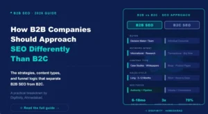 B2B SEO vs B2C SEO guide by Digifinity, a performance marketing agency