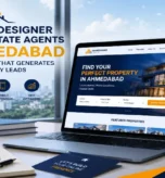 Real estate website design service in Ahmedabad shown on laptop and mobile