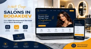 Website design services for salons in Bodakdev showing online booking demo
