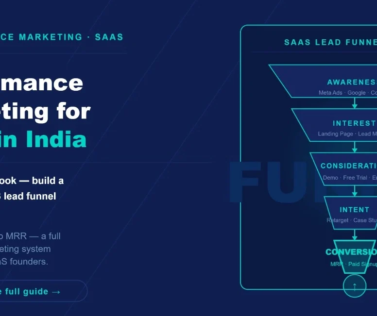 Performance marketing for SaaS in India lead funnel infographic