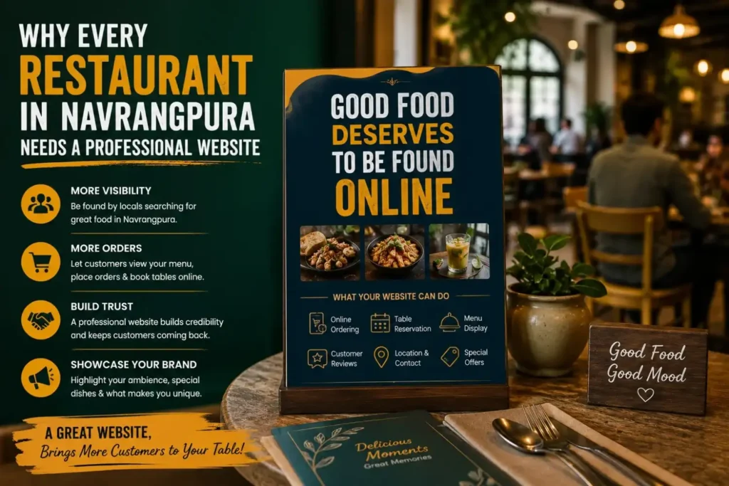 Restaurant table display explaining why a professional website matters