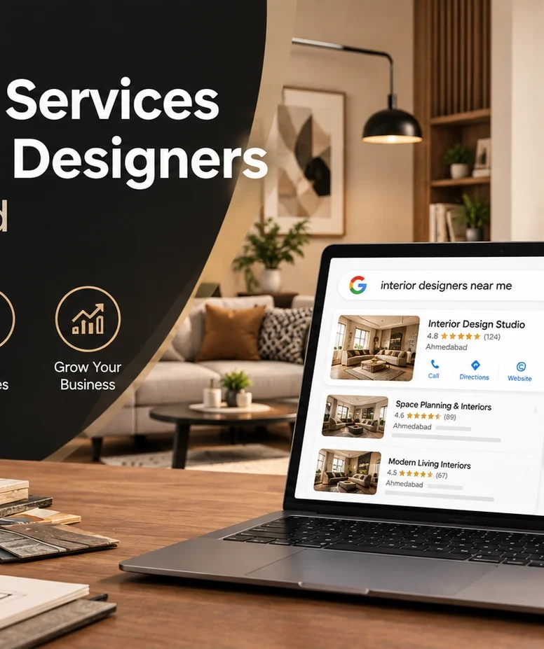 Local SEO services for interior designers in Ahmedabad – Google Maps search results