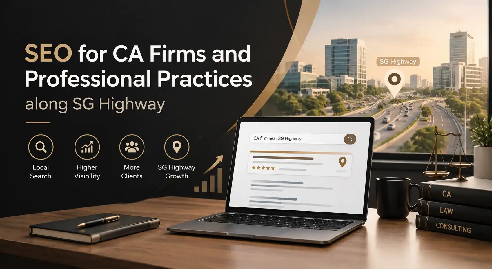 SEO for CA firms and professional practices along SG Highway, Ahmedabad