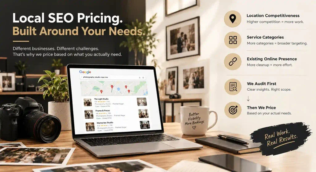 Local SEO pricing factors for Ahmedabad businesses audit-first pricing model