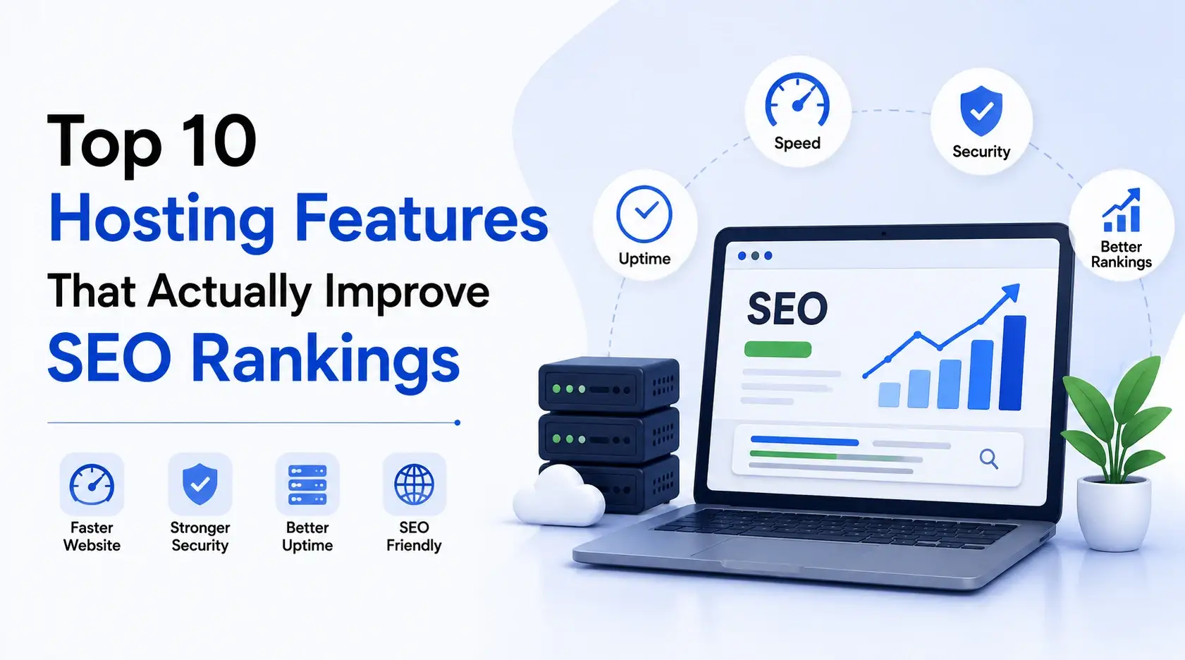 Hosting features that improve SEO rankings: speed, uptime, security, and SEO-friendly infrastructure