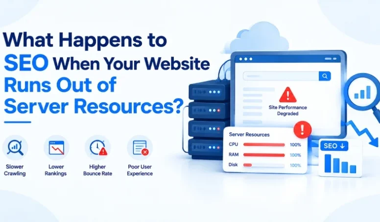 Server resource exhaustion causing SEO issues: slower crawling, lower rankings, higher bounce rate