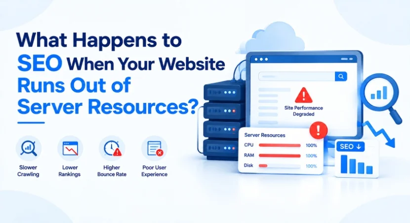 Server resource exhaustion causing SEO issues: slower crawling, lower rankings, higher bounce rate