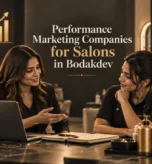 Two women discussing performance marketing strategy for a salon in Bodakdev